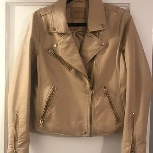 Blank NYC Tan Leather Moto Jacket